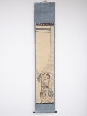 大正～昭和期 白水筆 人物図 肉筆紙本掛軸（保護箱）